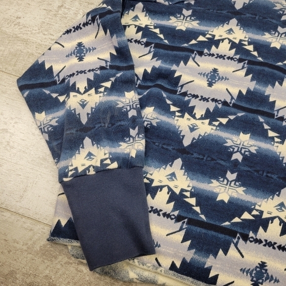 Denim & Supply Blue South Western Cropped Sweatshirt - Picture 3 of 4